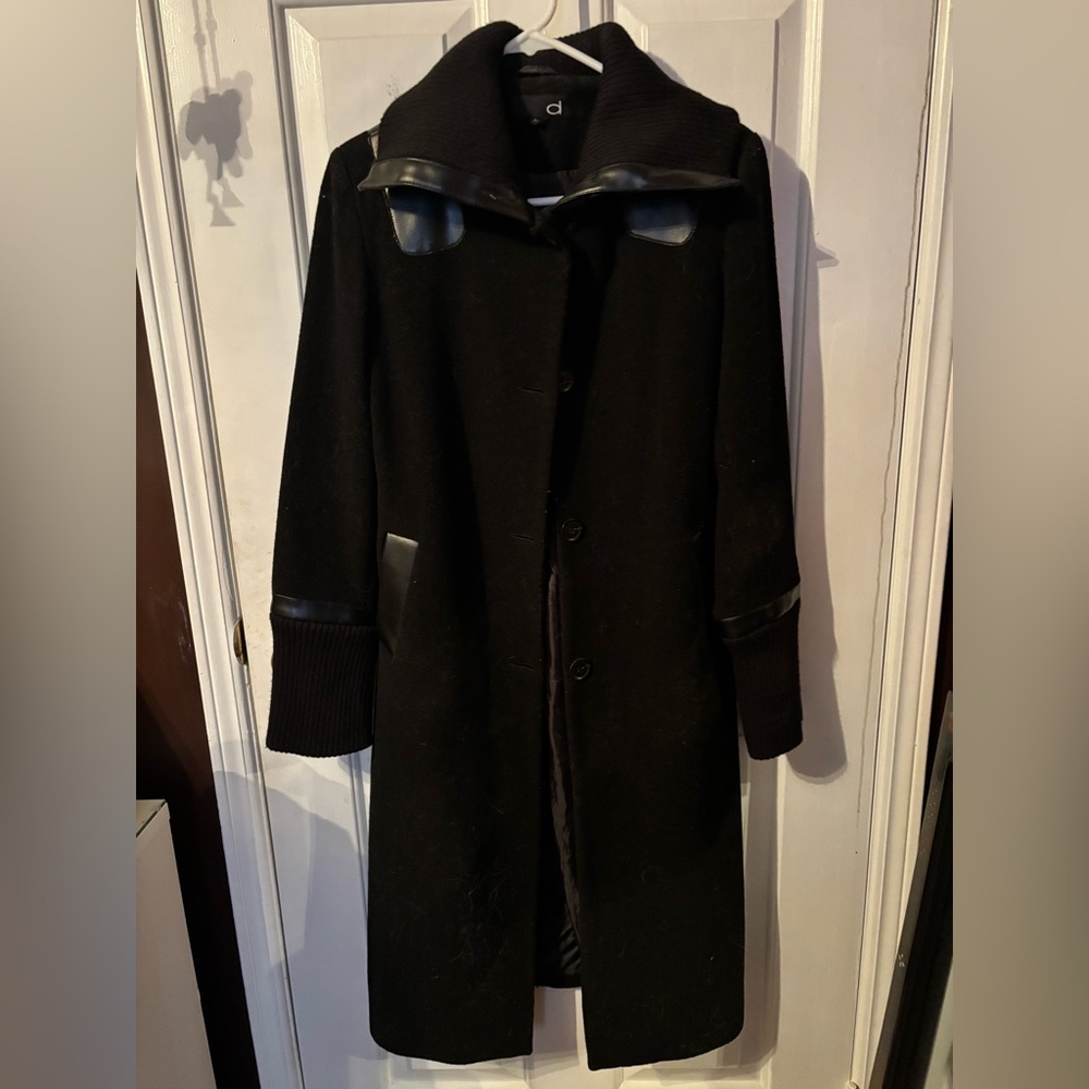 Delicious Black Wool Blend Coat